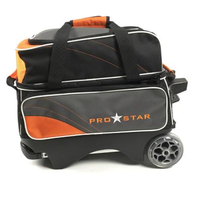 China With Big Wheels Double Rolling Bag 2 Balls Roller Rolling Bag Bags 2 Ball Roller Bowling Bag With Wheels for sale