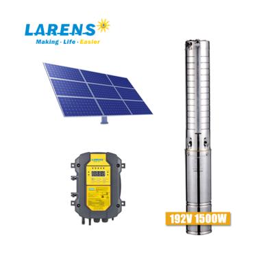 China LARENS DC 1500W Solar Water Gasoline Agriculture Irrigation Price 4 Inch Deep Good Solar Water Pump System For Irrigation for sale