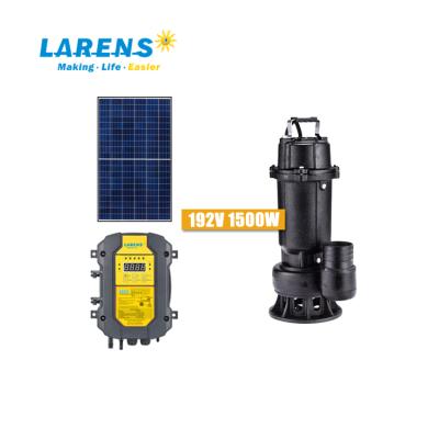 China DC 1500W Irrigation LARENS Agriculture Water Pump 2HP Pool Solar Pond Submersible Solar River Water Pumps for sale