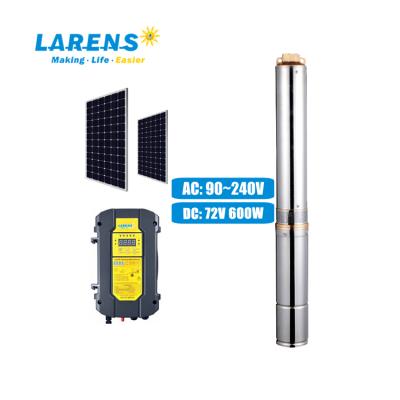 China Irrigation and Agriculture LARENS 4 Inch AC 600W DC Impeller Plastic Submersible Solar Pump System for Irrigation for sale