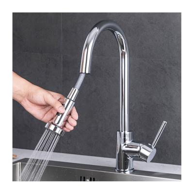 China Grifo Modern Single Handle Pull Down Brass Single Handle Deck Mount Sink Mixer Sink Water Spring Flexible Kitchen Faucet With Pull Down Sprayer for sale