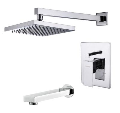 China Modern Surface Mounted Sliding Bar Rainless In Wall Hot And Cold Mixer Shower Chrome Faucet for sale