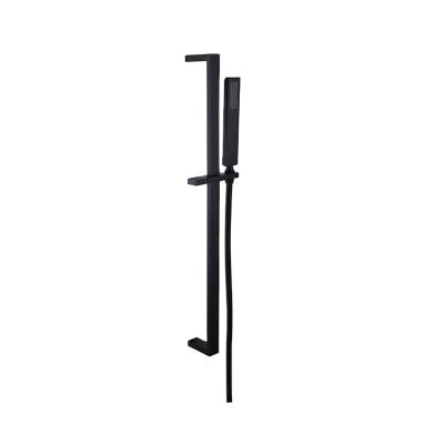 China With Sliding Bar Shower Slide Sets Matt Black Color 5 Years Warranty Brass Contemporary Shower Room With Modern Sliding Bar for sale