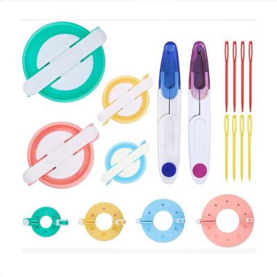 China 52pcs Pompom Maker Sewing Kits Knitting Loom Kit Fluff Ball Weaver Needle Yarn Crochet Craft Knitting Tool Kit for sale