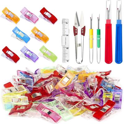 China Quilting Sewing Scissors Nipper Soft Tape Measure Trimming Kit Sewing Clips Seam Rippers Accessories Supplies 16pcs For DIY Handmade Craft for sale