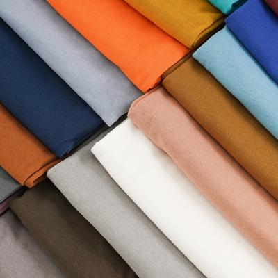 China Shrink-Resistant Ready stock 6 solid colors 80/2 double thread 170gsm imitation mercerized cotton knitted jersey spandex fabric for  T-shirt for sale