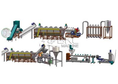 China harte Plastik-pp. tägliche chemische Flasche 500kg/h, die waschende Produktionsanlage aufbereitet zu verkaufen