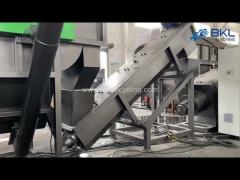 500kg/h PE film Recycling Washing Line  with Two Floating Washing Tank ,High Speed friction washing