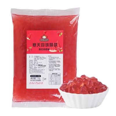 China Cake jelly boba 1kg watermelon raspberry crispy crystal ball for Taiwan milk tea ice cream yogurt milkshake smoothie dessert for sale