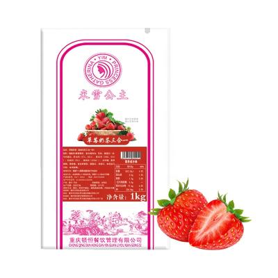 China Milk Tea Mixue Homemake Taiwan Strawberry Flavor Bubble Pearl Tea Instant Black Tea Blended Bubble Milk Tea Powder 1kg for sale