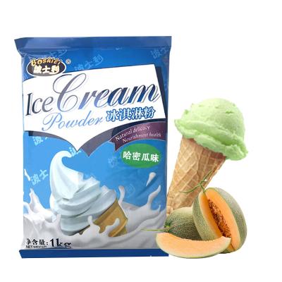 China Soft Ice Cream Cantaloupe Ice Cream Sprinkle 1 Kilogram Variety Flavor Raw Material Ice Cream Wholesale Soft Ice Cream Bag for sale