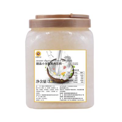 China Fruit Sauce Jam Material CCM 2.5L 0.8 Cube Coconut Jelly Nata Coconut Flesh Jelly Milk Tea Beverage Dessert Ice Base for Decoration milkshake soft drink tea milk for sale