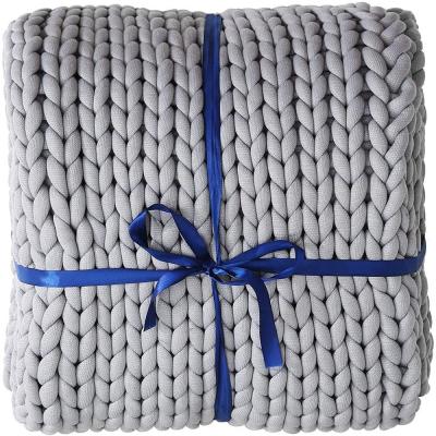 China Dropship PASSIONATE Knit Kids Cotton Sensory Adult Gravity Weighted Knitted Blanket for sale