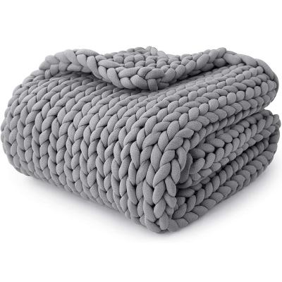 China Custom Wholesale Thick Knitted Sensory Blanket Weighted Blanket Cotton Stress Heated Blanket Weighted Throw Knit for sale