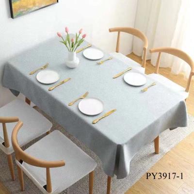 China Simple pure color waterproof cotton and linen tablecloth custom waterproof rectangular tablecloth for sale