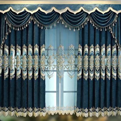 China Blackout Luxury Latest Style Ready Made Embroidery Fabric Window Curtain For Home for sale