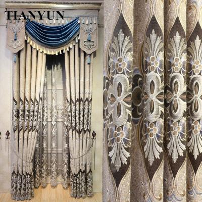 China Blackout New Chenille Modern Curtains Premium European Luxurious Jacquard Fabric for sale