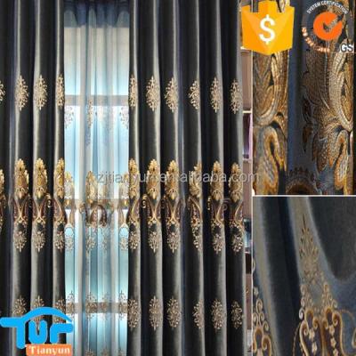 China Newest Blackout Italy Pattern Colorful Elegant Embroidery European Velvet Curtain Fabric for sale