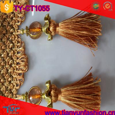 China Wholesale Curtain Bead Tassels In Beautiful And Practical Accessories Long Polyester Fancy Fringe for sale