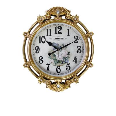 China Antique Style Round Wall Clocks Vintage Style Arabic Numerals D8115 Silent Non-ticking Decorative Wall Clock for sale