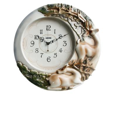 China Europe Style Double Deer Europe Style Are Best Gift Romantic Wall Clock Home Decoration H472 for sale