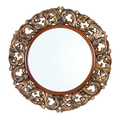 China Vintage Royal Palace Chic Home Decor Round Decorative Wall Frame Mirror A0568KY for sale