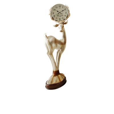 China Luxury Europe Resin Floor Clock With Deer For Home Decor Floor Clock Q269 for sale