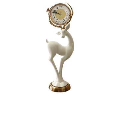 China Luxury High Quality 1567 Analog Floor Clock Japan Style Deer Resin Quartz Floor Clock for sale