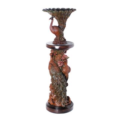 China Resin China Peacock Home Decor Luxury Decorative Flower Vase A0374Q for sale