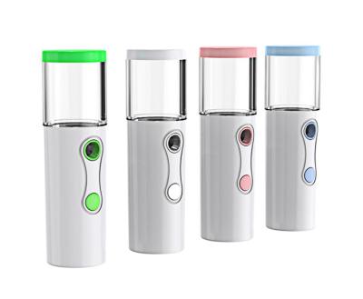 China 2022 Mini Portable Pocket Handy Negative Ion Face Vapor Steamer Facial Moisturizer Mist Sprayer Car Diffuser Humidifier Oil Diffuser for sale