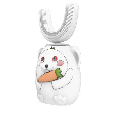 China Wholesale Cartoon Rabbit Amazon Success Waterproof Cute Element Battery Powered Soft U Type Electric Toothbrush For Kids Home for sale