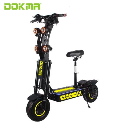 China Dokma Electric Scooter Dual Frame Motor 4000w*2 72V Unisex Electric Scooter Foldable For Adult for sale