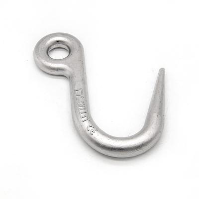 China Ring Steel Pipe Hook Round Eye Type Casting Hook For Lifting Machinery for sale