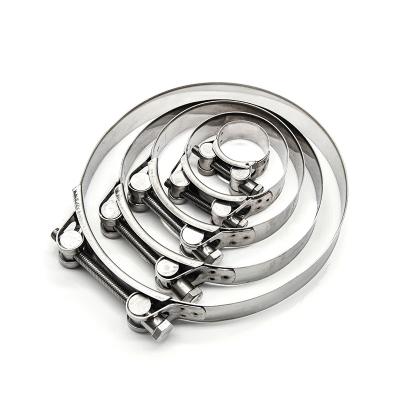 China Polished Stainless Band Clamps All Stainless Steel Hose Clamps For Pipes Stainless Steel Hose Clips for sale