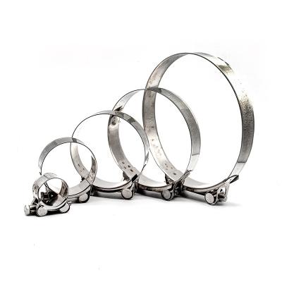 China Industrial Grade Stainless Steel Hose Clamp / Throat Clamp Round Silver for sale