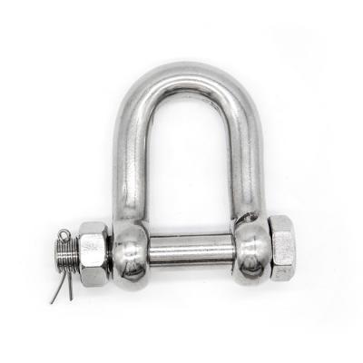 China Stainless Steel American Style D Type Chain Shackle With Safety Pin for sale