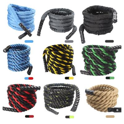 China Durable Strand Twisted Polyester Custom Logo 2.8 Meter Length Workout Exercise Battle Rope for sale