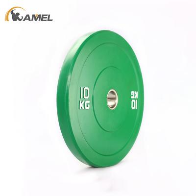 China Eco-friendly Colored Rubber Rubber Bumper Plate Weight Plate Eco-friendly Rubber Weightlifting Dish for sale