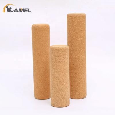 China Eco-friendly Cork Roller Custom Logo Printing High Density Round Cork Foam Massage Roller for sale