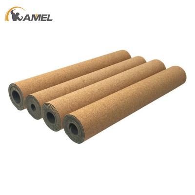 China Gym Certified Fitness 5mm Thick Custom Anti-Slip Cork Yoga Mat Tpe Natural for sale