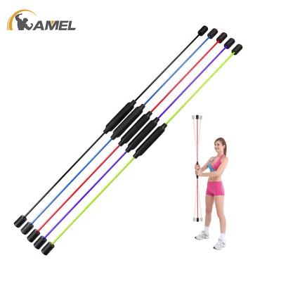 China Fitness Multifunctional Detachable Exercise Stick Fiberglass Training Bungee Stick Vibrating Rod Phyllis Tremble Yoga Wand for sale