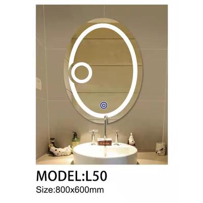 China Luxury Modern Minimalist Design Different Size Anti Fog Bathroom Travel Makeup Bathroom Mirror High Quality Led Home Mirror for sale