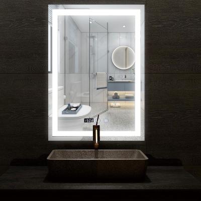 China Water Proof Copper Silver Fog Mirror Illuminated Makeup Mirror Wall Mounted Bathroom Mirror With Led Lights for sale