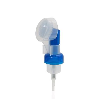 China Non Spill Transparent Blue Pump 30/410 Manual Silicone Foam Dispenser Silicone Foam Pump 30/410 Transparent Blue Foam Pump for sale