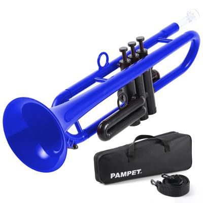 China Educational Plastic Bb Standard Trumpet Set For Advanced Beginners Students Musical Instruments With Case 7C 3C Mouthpiece Black Blue Red for sale