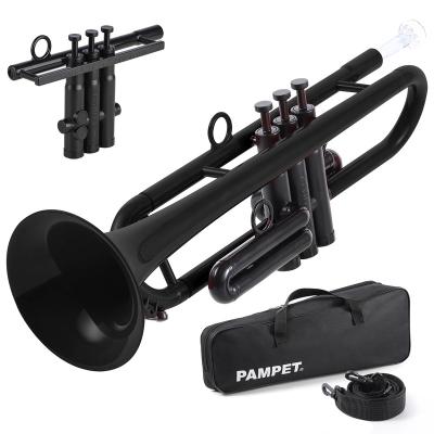 China Educational Made In China Cheap Plastic Trumpet Musical Instrument Trumpet BB Instrument Set With Bag And Finger Practice Carry Set for sale