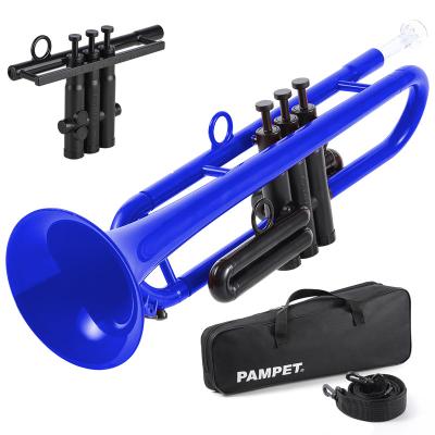 China Educational Hot Selling Trumpet Light Plastic Bb Musical Instrument Trompeta With Mouthpieces Carrying Bag Finger Practice Device for sale