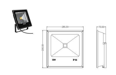 Chine Rendement élevé AC86 - projecteur extérieur 50W pour le hall, CRI65 de 265V 3800lm LED à vendre