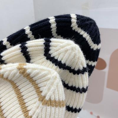 China COMMON Logo 100% Custom Acrylic Knit Striped Beanie Winter Hat For Sale Customized Winter Hat for sale