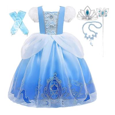 China Blue Cinderella Princess Dress Toddler Girls Costume Girls Princess Cinderella Dress For Girls for sale